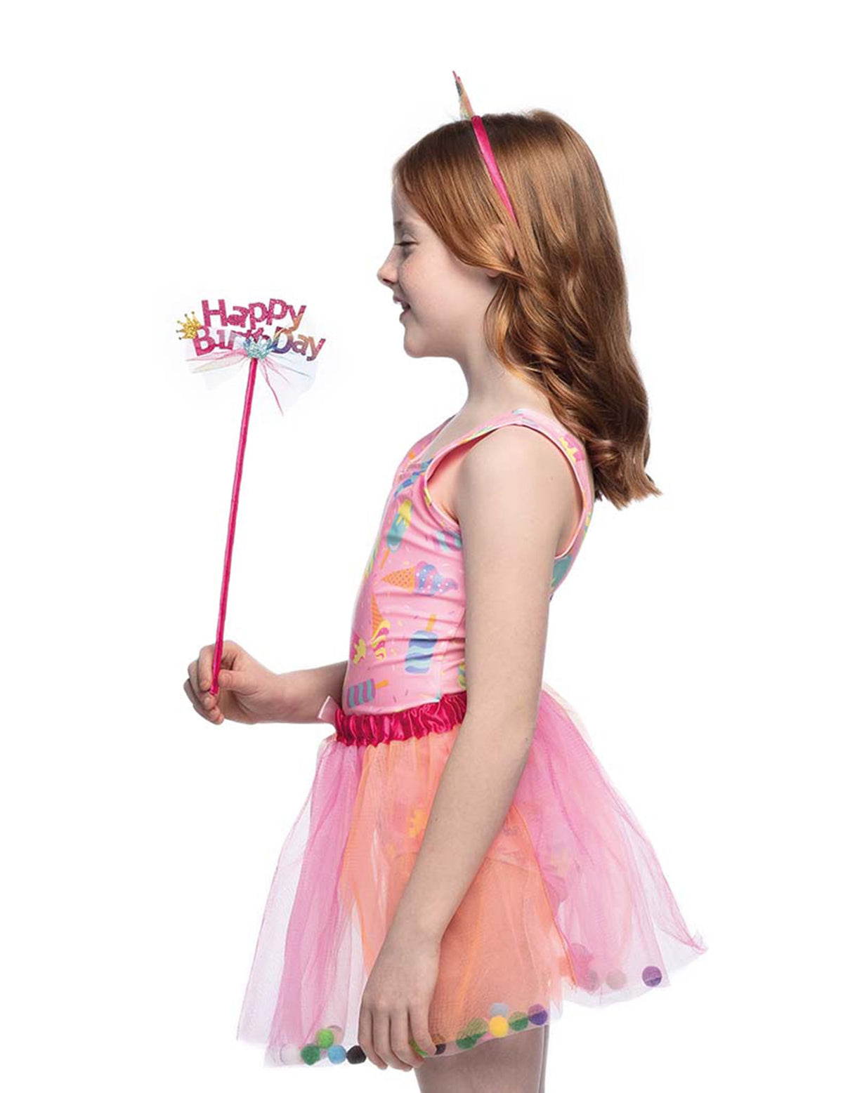 Vue de profil du Set de fée Happy Birthday