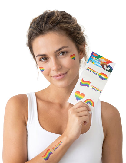 Gay Pride-Klebetattoos Regenbogen 6 Stück bunt