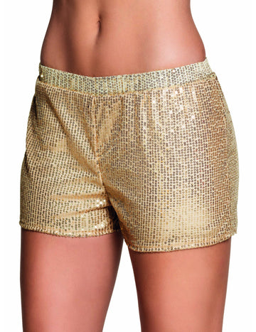 Shorty à sequins pour femme or