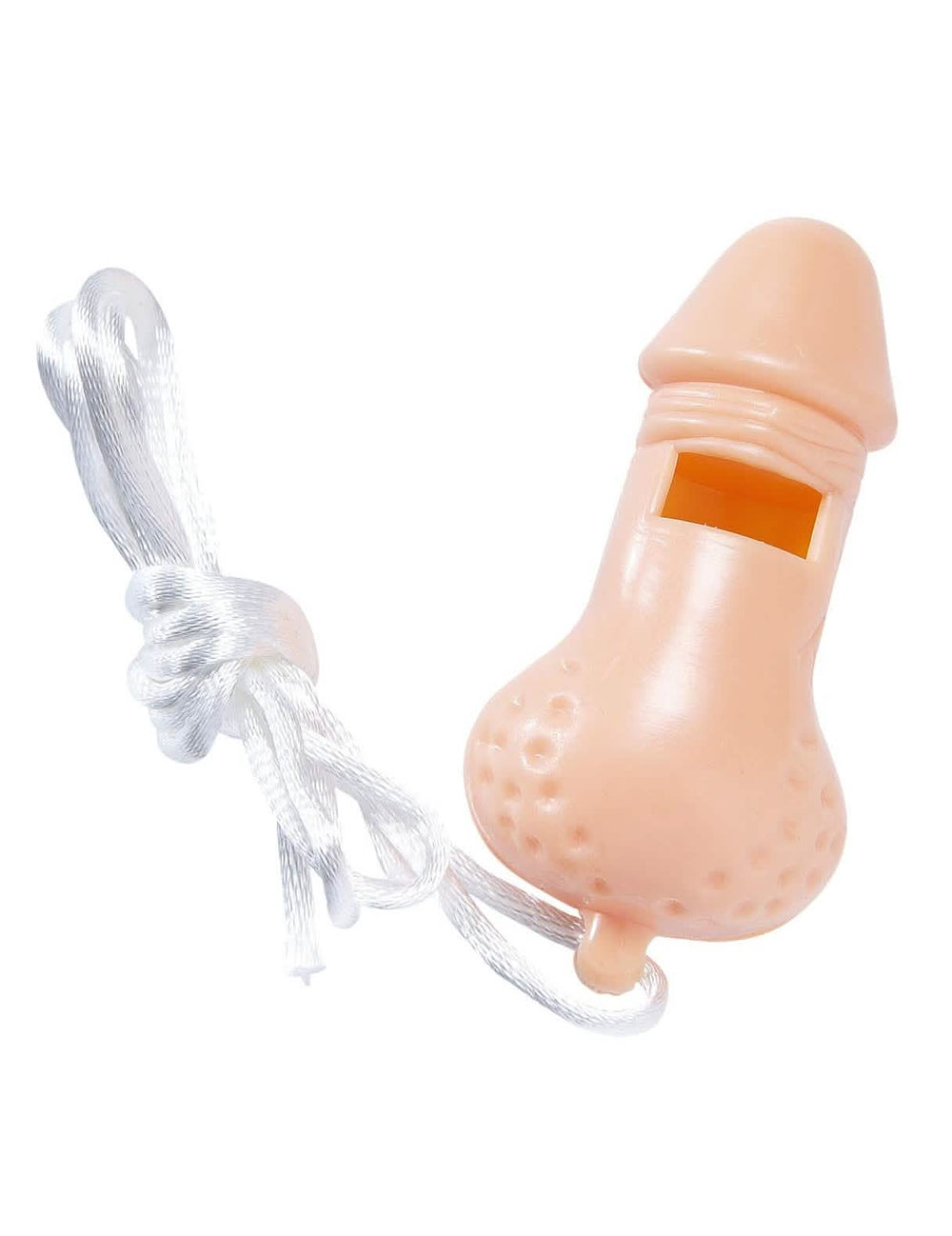 Zábavná píšťalka s penisem, humorné pro dospělý, tělová s bílá šňůrkou