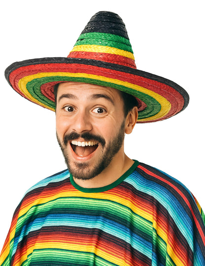 Mexická vícebarevná hranice Sombrero a dospělá černá špička