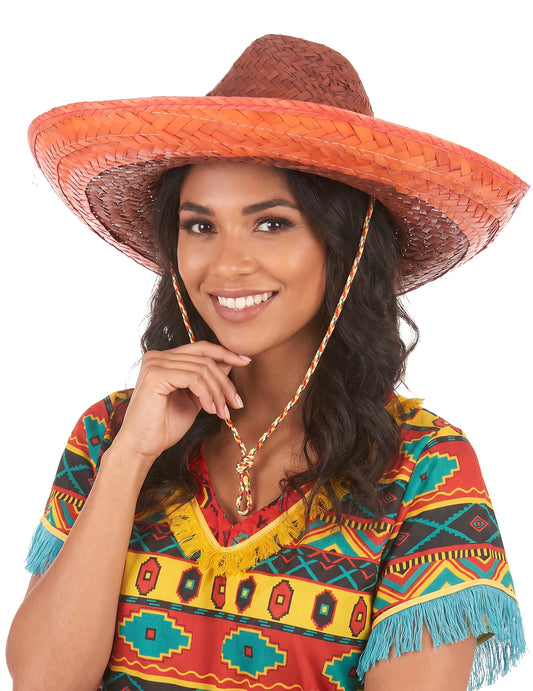 Oranžové mexické sombrero pro dospělé