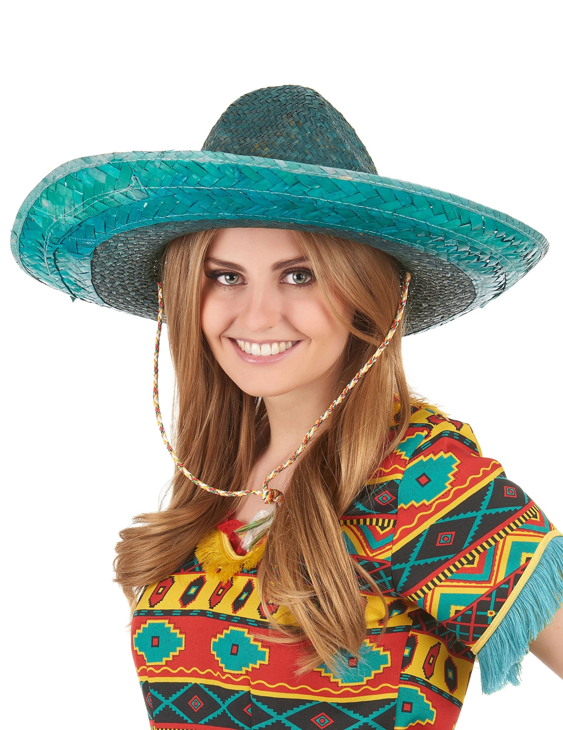 Vue de face portée du sombrero mexicain pour adulte