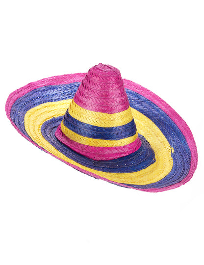 Dospělé vícebarevné slaměné sombrero