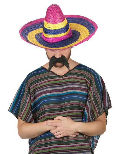 Dospělé vícebarevné slaměné sombrero