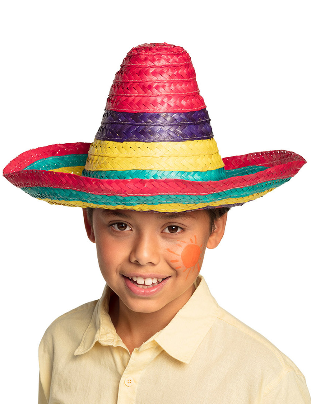 Sombrero multicolore pour enfant en paille