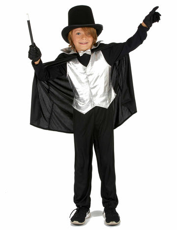 Chlapecký kostým kouzelníka stříbrného střihu