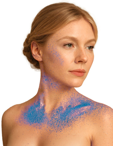 Blaues Körperglitzerspray 75 ml