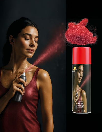 Rotes Körperglitzerspray 75 ml