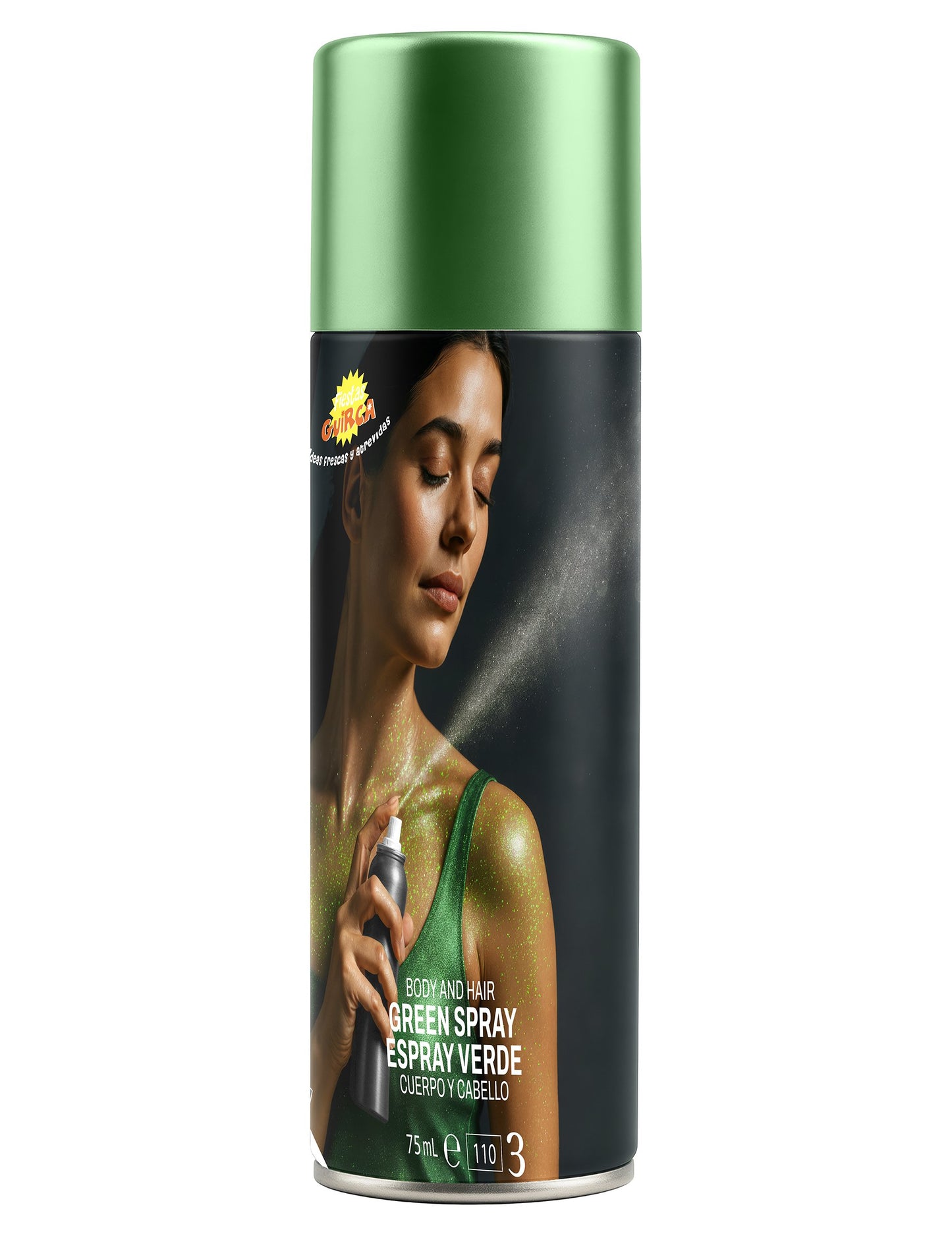 Tělový sprej s třpytkami v zeleném provedení 75ml