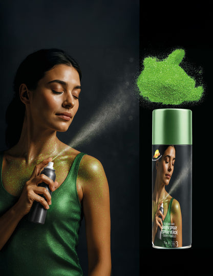 Tělový sprej s třpytkami v zeleném provedení 75ml