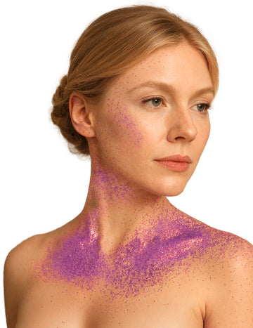 Lila Körperglitzerspray 75 ml