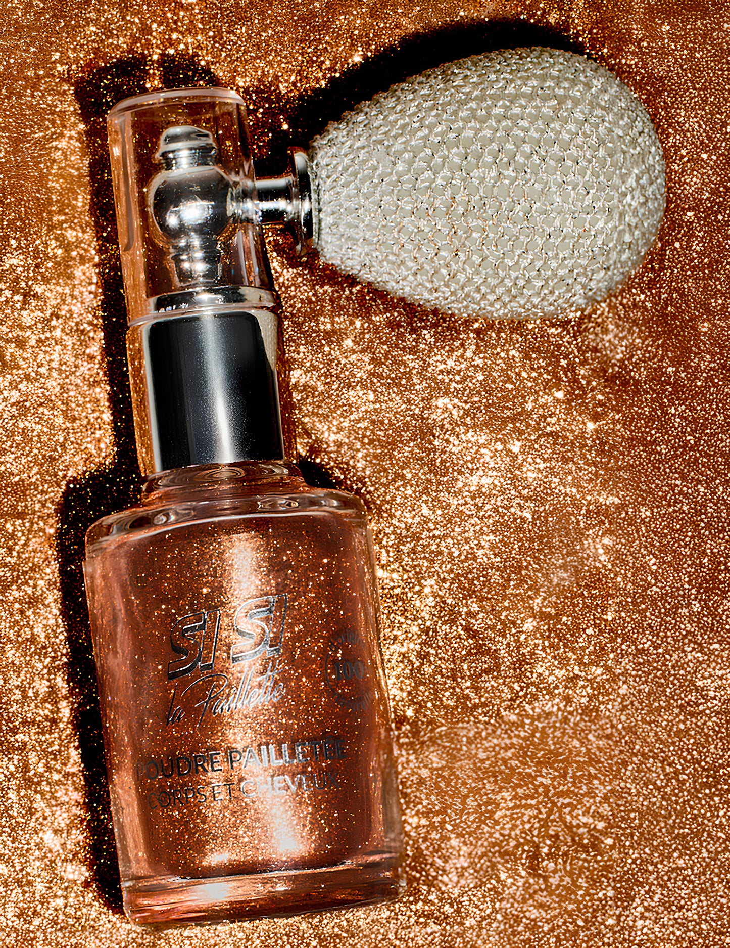Zlatý třpytivý práškový sprej Si si la paillette 15 ml 