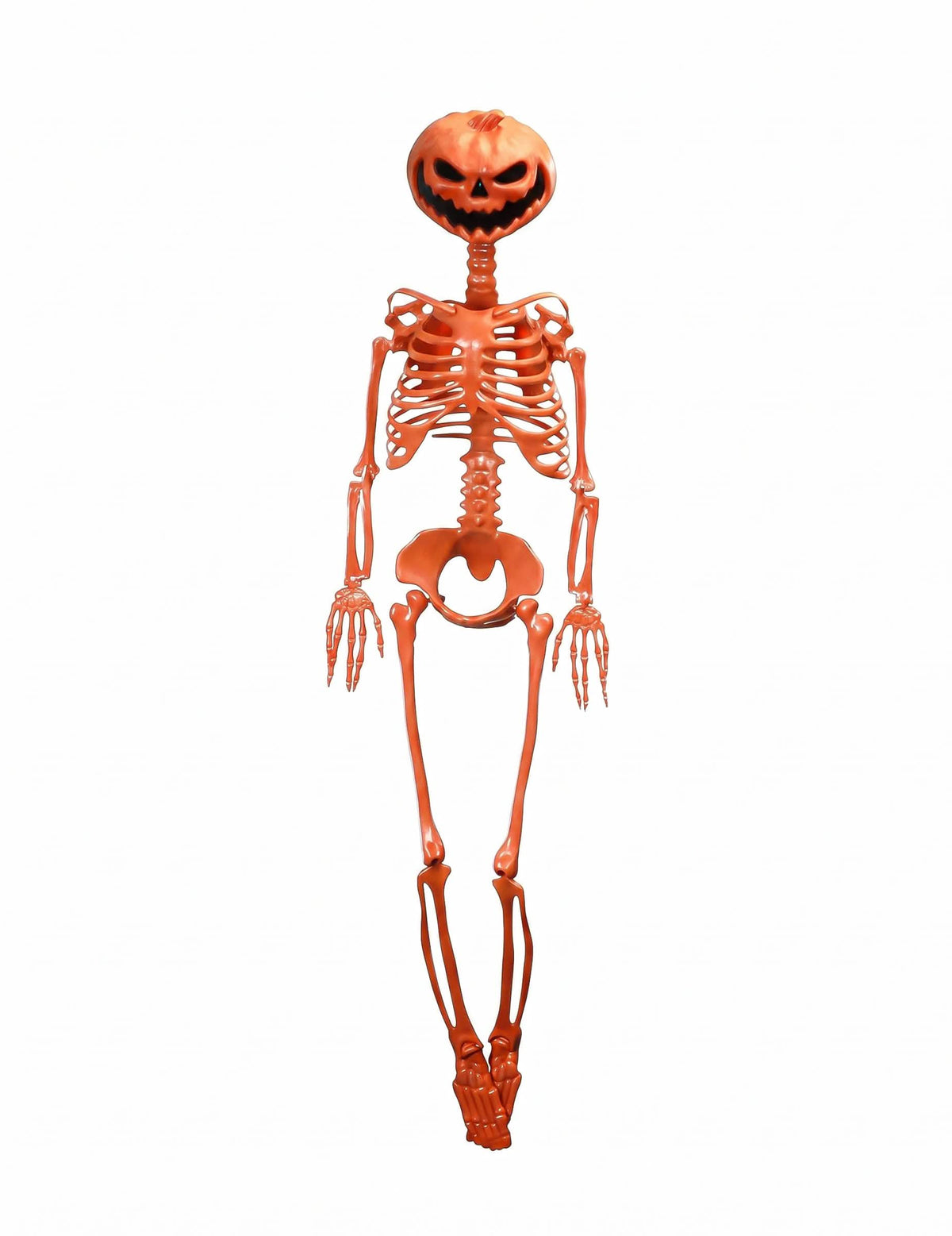 Kloubová kostra Summerween s oranžovou dýňovou hlavou 1 m