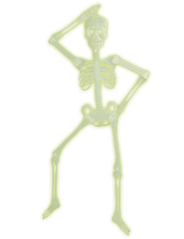Halloweenská kloubová kostra svítící ve tmě 92 cm