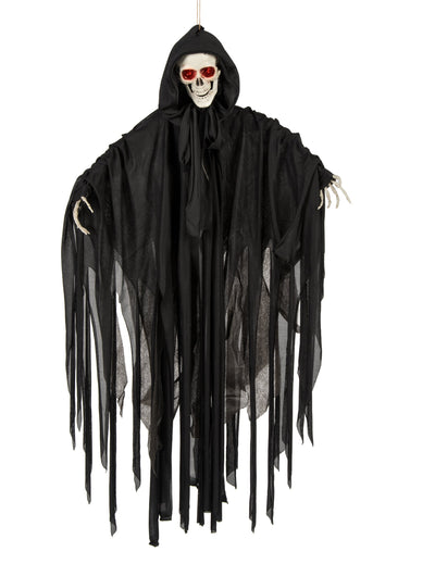 Squelette d'Halloween pour décoration noir lumineux sonore et animé