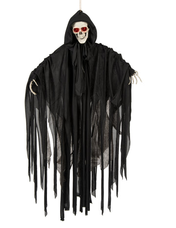 Světelná, zvukem nabitá, animovaná halloweenská kostra z 90. let cm