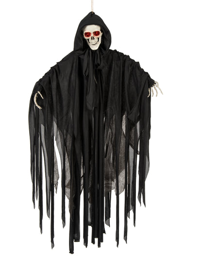 Světelná, zvukem nabitá, animovaná halloweenská kostra z 90. let cm