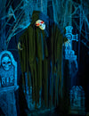 Světelná, zvukem nabitá, animovaná halloweenská kostra z 90. let cm