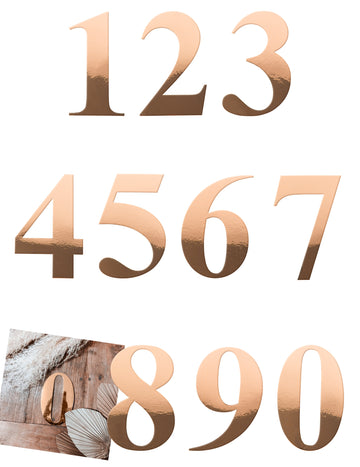 Nálepka číslo růžové zlato 15 cm na ozdobu