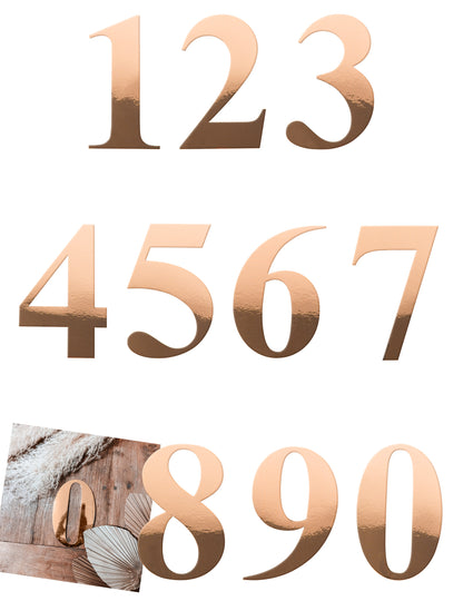 Nálepka číslo růžové zlato 15 cm na ozdobu