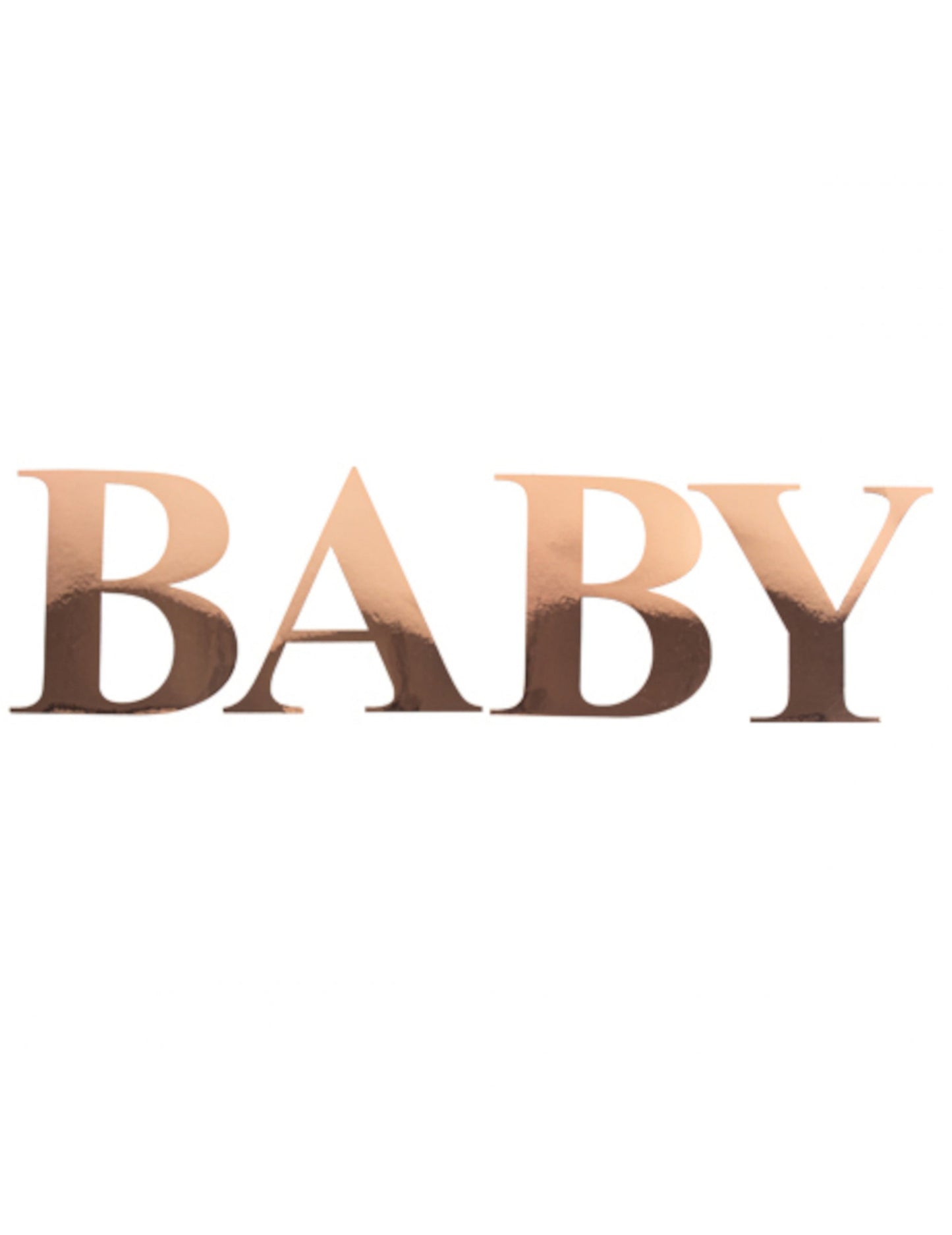 Stickers baby lettres pour baby shower rose gold