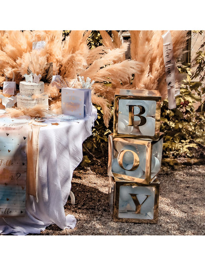 Nálepky se zlatými písmeny chlapce 15 cm pro miminko