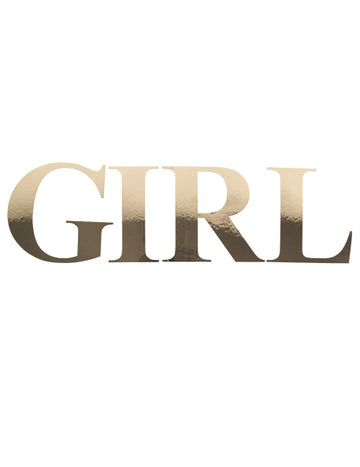 Dívčí samolepky zlatá písmena 15 cm kovové