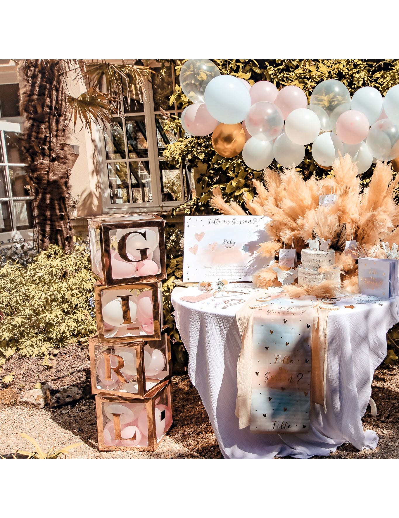 Samolepky dívčí písmena růžové zlato 15 cm pro miminko