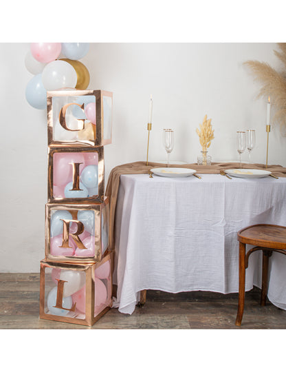 Samolepky dívčí písmena růžové zlato 15 cm pro miminko