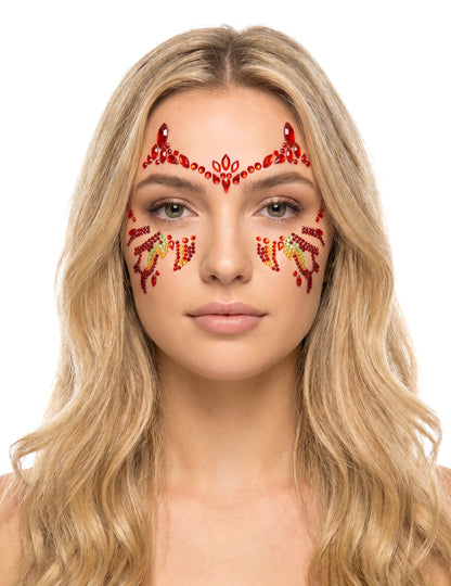 Samolepiace kamienky diabol s plameňmi