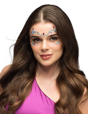 Strass adhésifs irisés et roses adulte