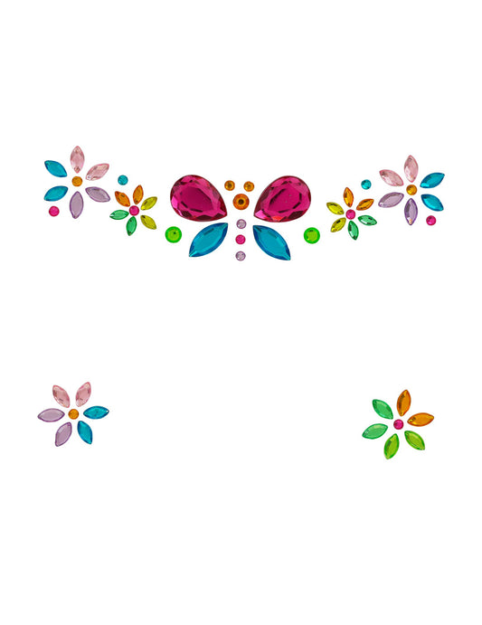 Strass adhésifs papillon et fleurs