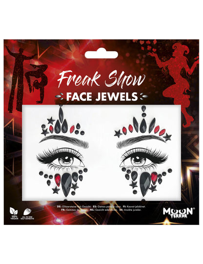 Vue du packaging des strass adhésifs pour visage arlequine du mal