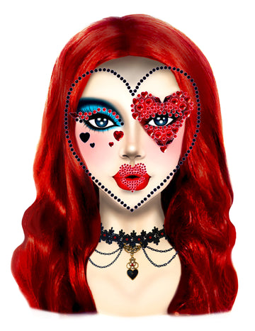 Samolepicí kamínky Queen of Hearts na obličej a tělo