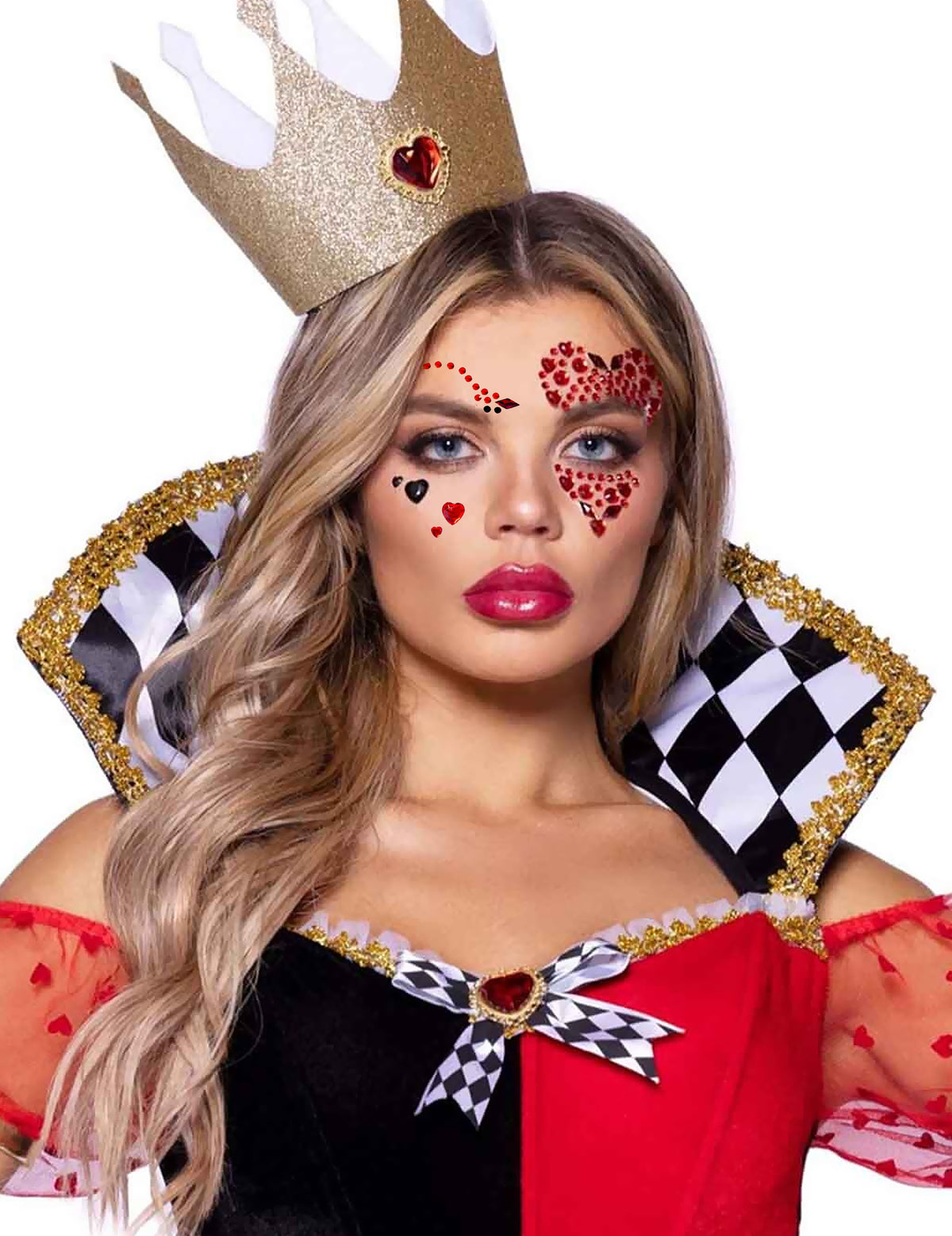 Samolepicí kamínky Queen of Hearts na obličej a tělo