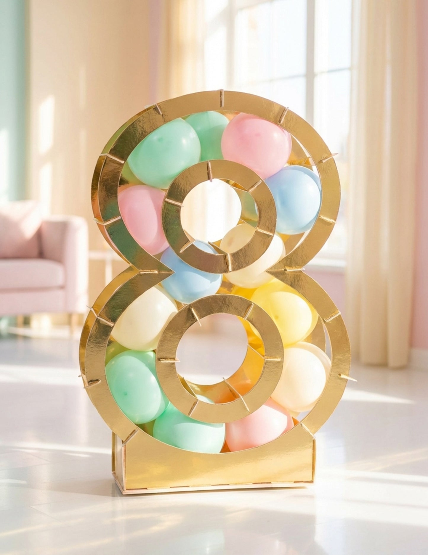 Struktura zlatého čísla pro balónky 64 cm lepenka