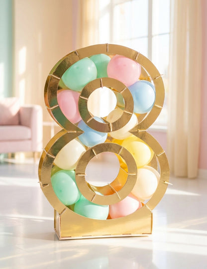 Struktura zlatého čísla pro balónky 64 cm lepenka