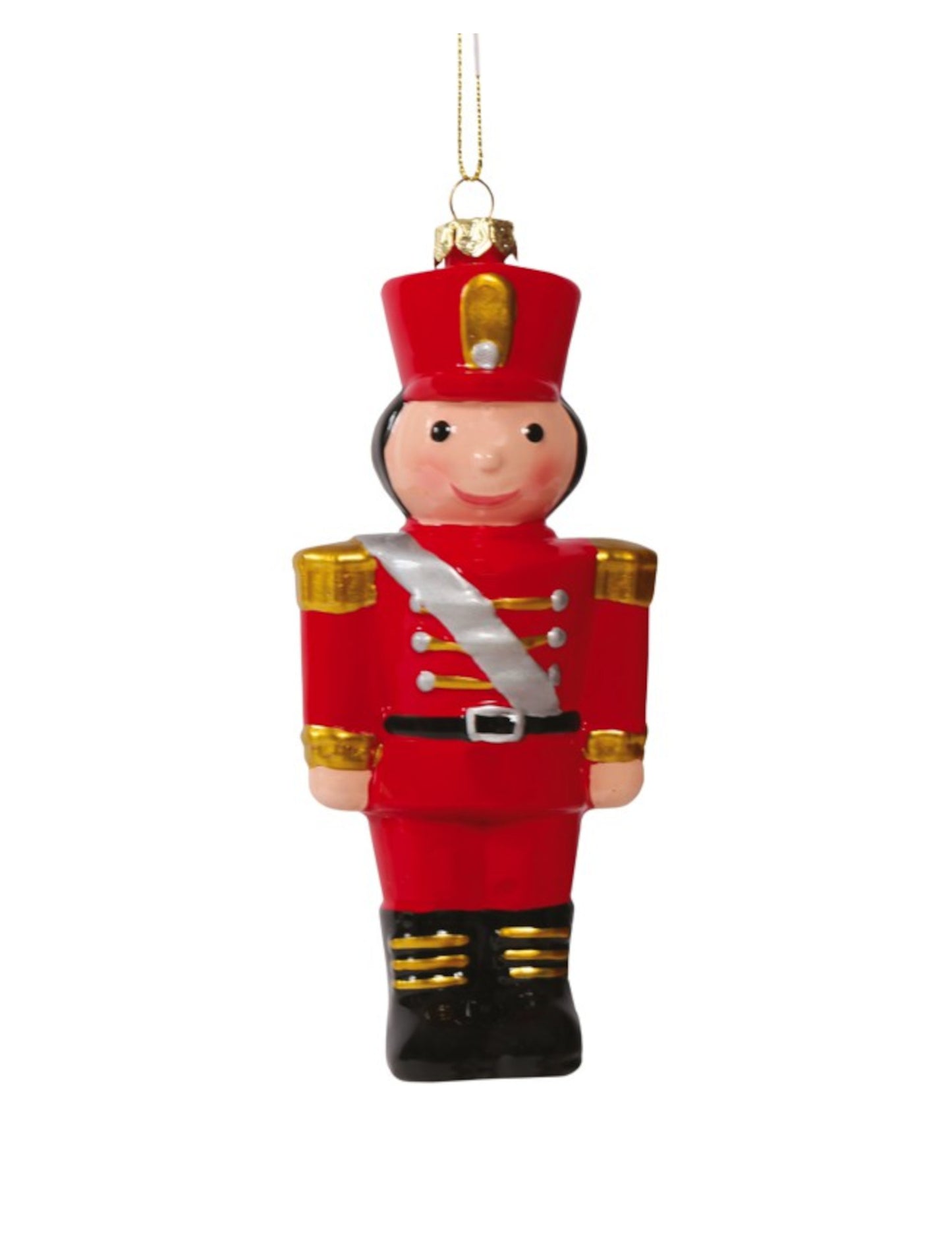 Červené závěsné světlo na louskáček 14 cm ozdoba stromku