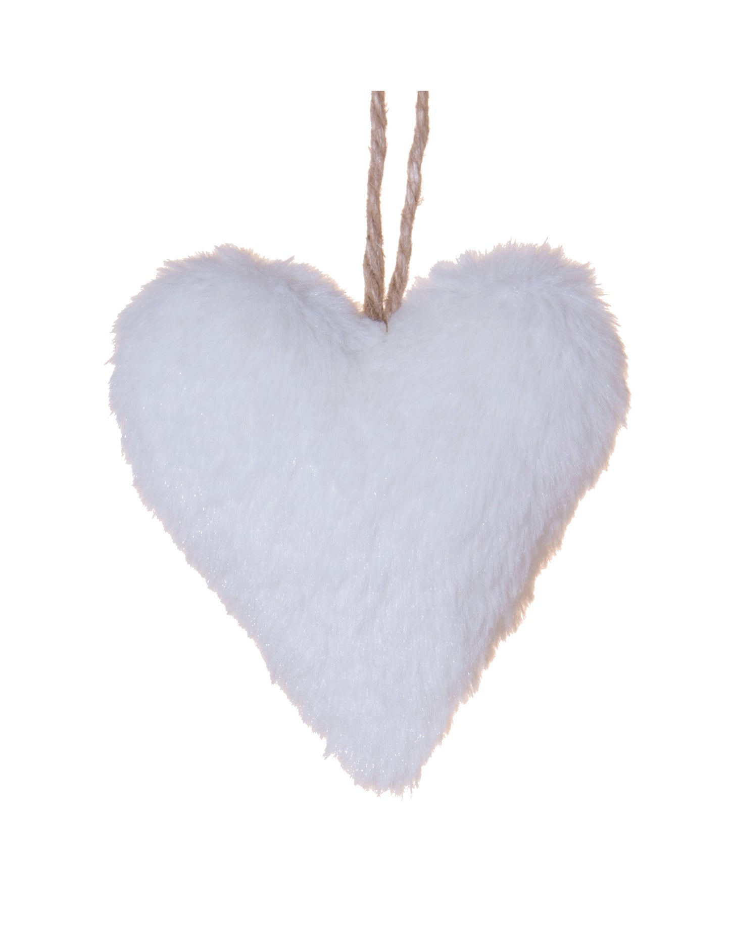 Bílý kožešinový přívěsek srdce 12 cm polární dekorace