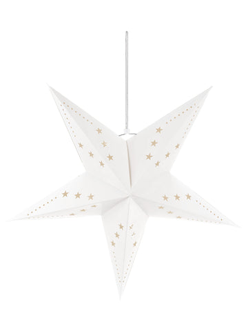 Závěsné světlo s bílou hvězdou 60 cm