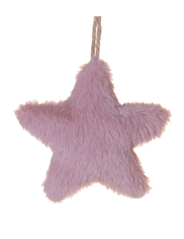 Růžové kožešinové závěsné světlo 12 cm na vánoce