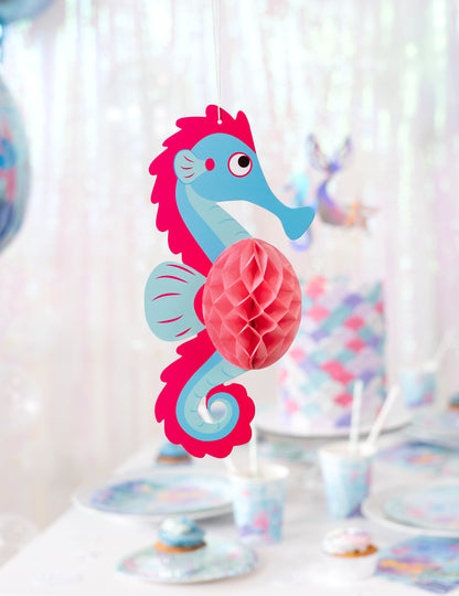 Voštinové zavěšení mořského koníka 27 cm narozeninová dekorace mořské panny