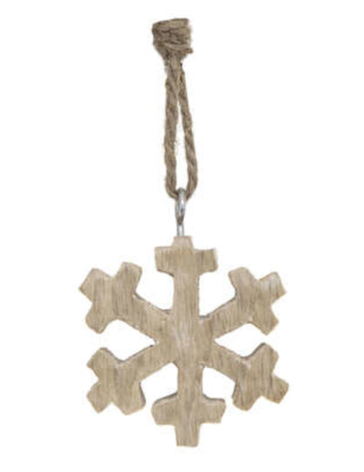 Suspension pour sapin flocon en bois aspect naturel