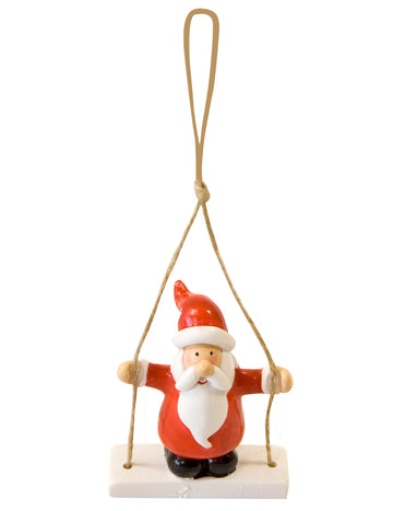 Santa Claus na houpačce na stromě 7 x 5 x 3 cm