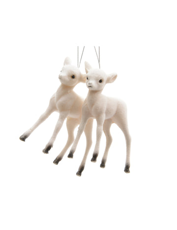 2 malé bílé závěsy 7.5 cm polární dekorace