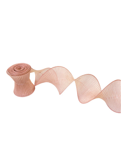 Lesklá ozbrojená skládaná stuha z růžového zlata 12 cm x 2,5 m pro svatbu