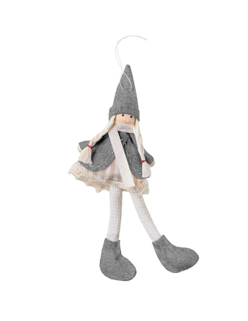 Šedé závěsné světlo na panenku 11 cm na vánoce