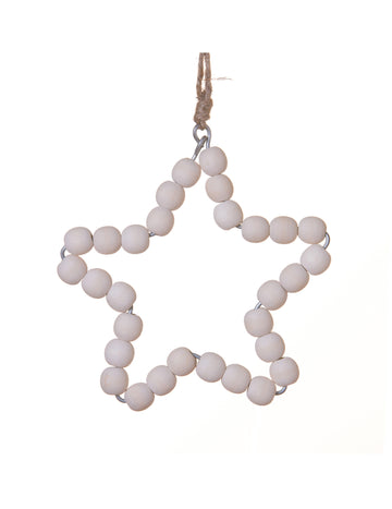 Závěsná hvězda z bílých perel 15 cm 