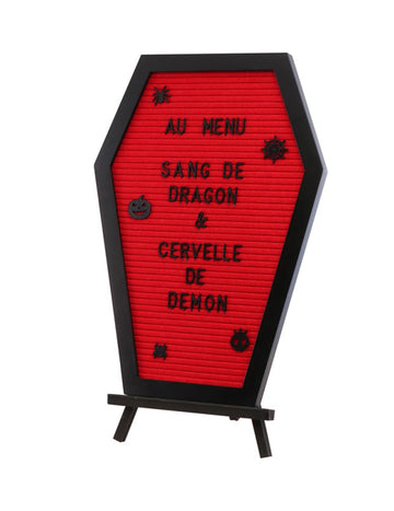 Tableau cercueil personnalisable avec lettres et support 40 cm